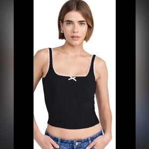 NWT Amanda Uprichard Valetta Top Black/Ivory